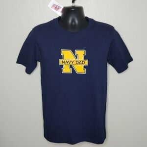 Vintage 90s Navy Dad Mens Small T-shirt USAF Made USA Tee Crew Navy MJ Soffe NEW